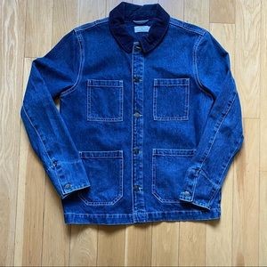 Topman Denim Coach Jacket w/ corduroy collar